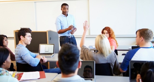 Teacher leading a health education lesson